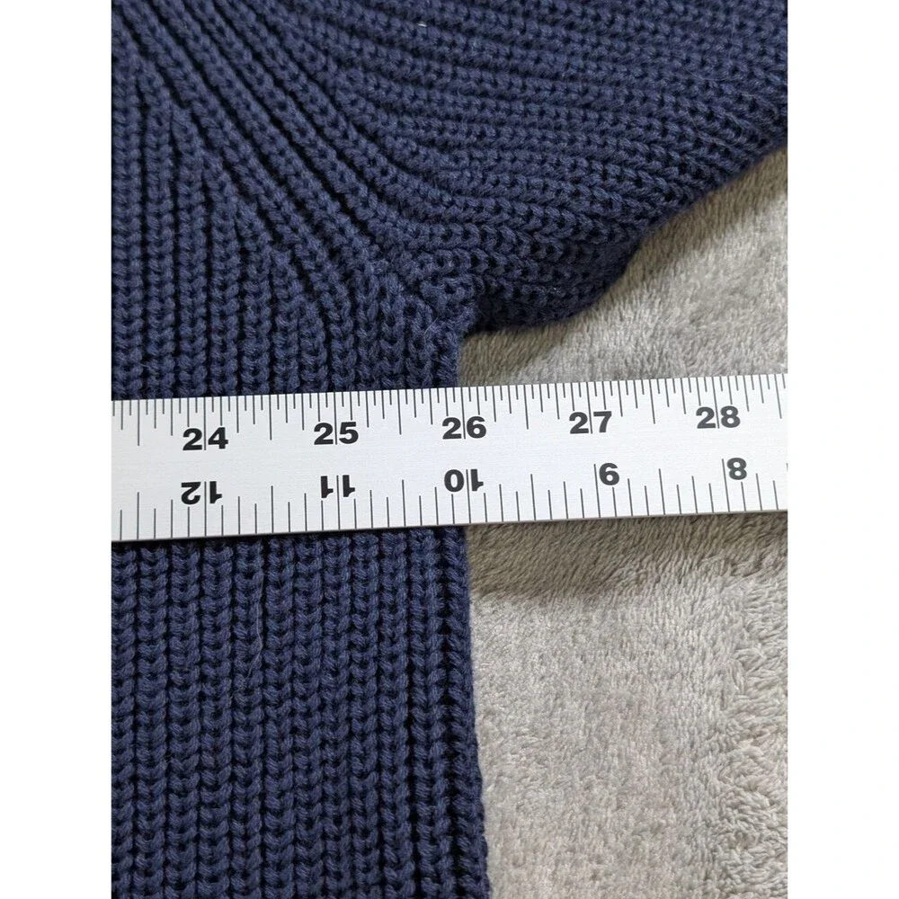Old Navy Fisherman Sweater Mens XXL Blue Crew Neck Knit Preppy Cotton